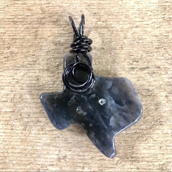Smoky Agate w/ Druzy Window Texas Necklace Pendant - Picture 1 of 5